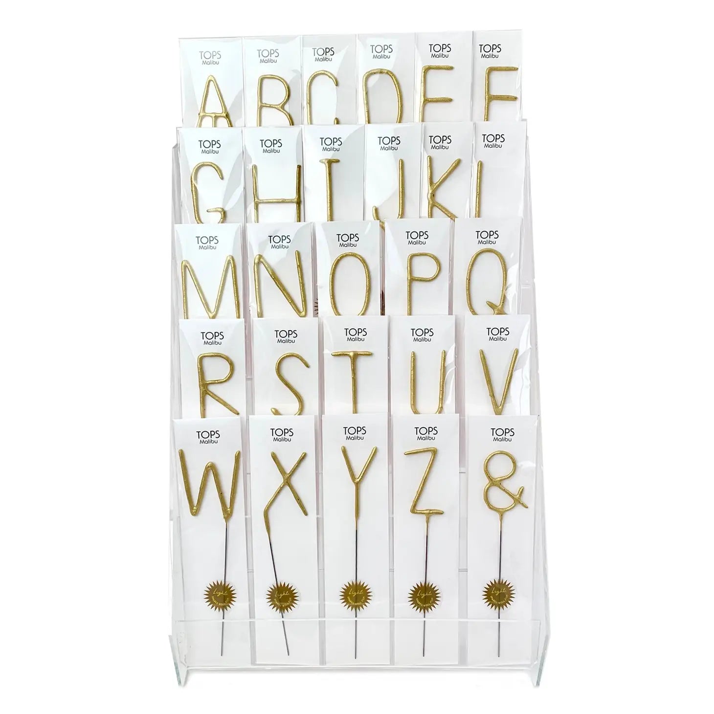 Big Golden Sparkler Letters, A-Z, &