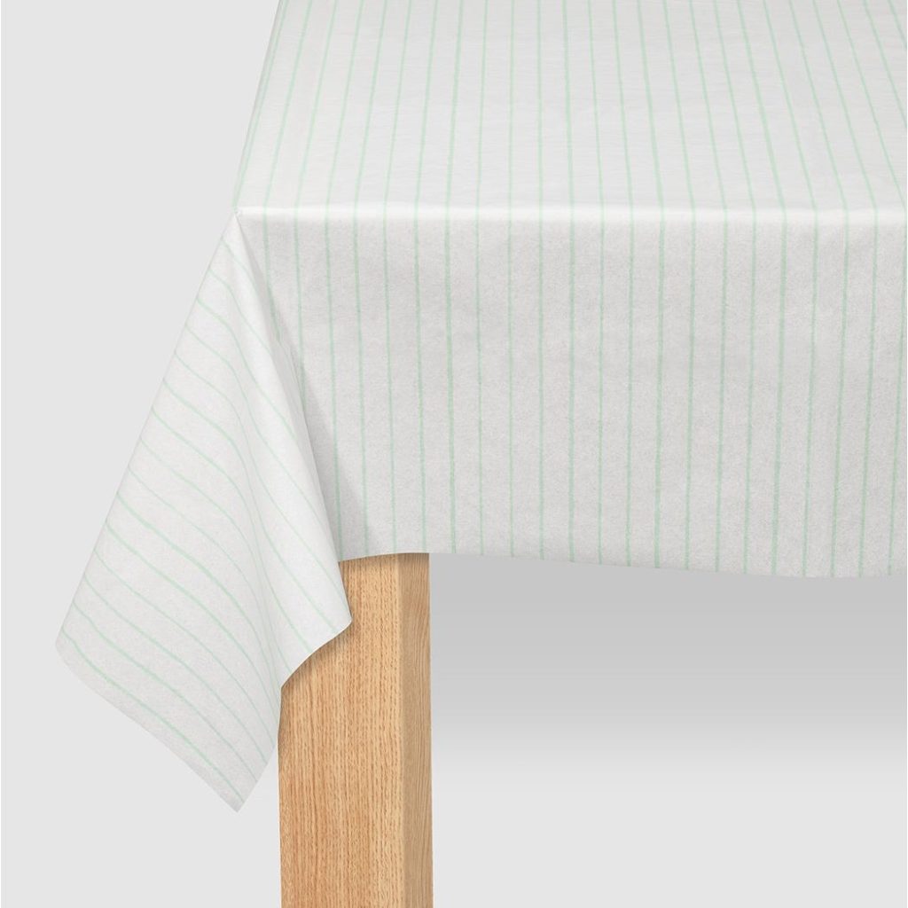 Mint Green Pinstripe Paper Table Cover