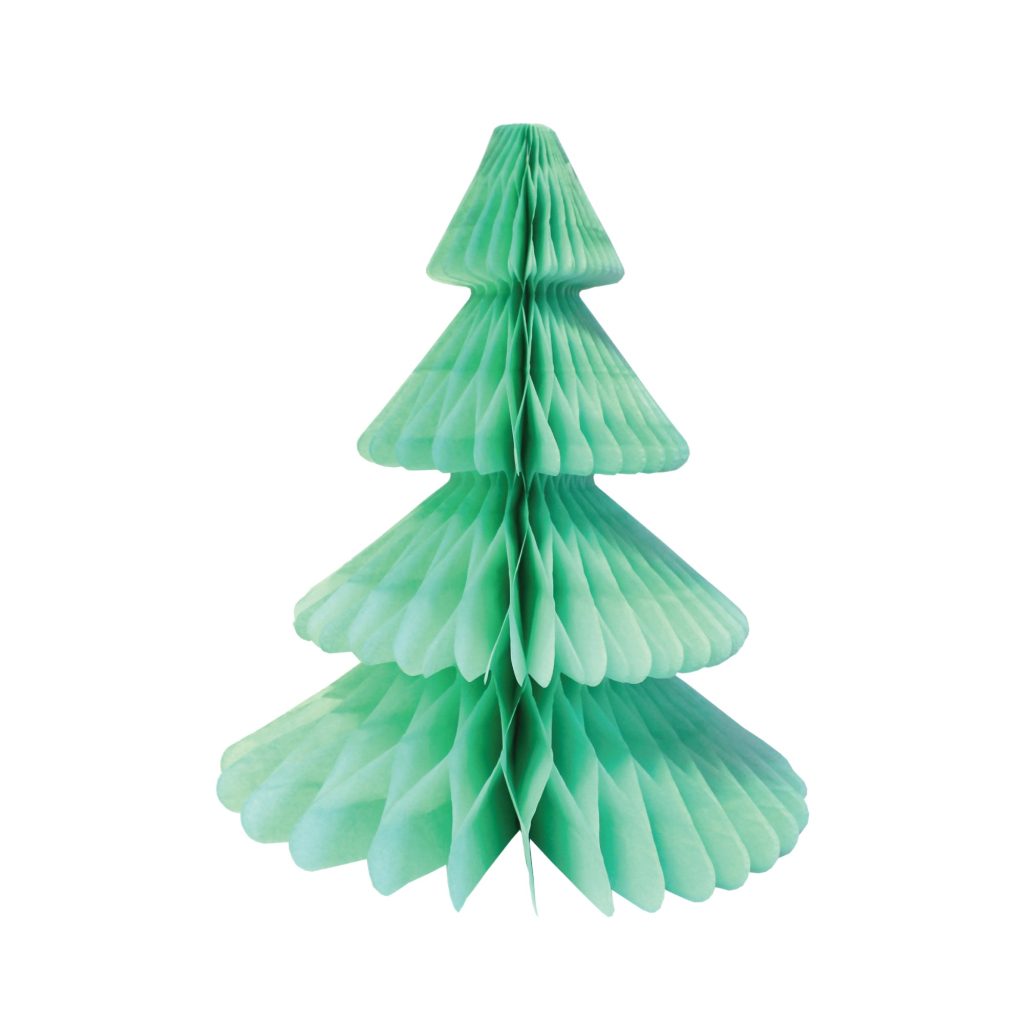 Mint Green Christmas Tree Honeycomb Paper Centerpiece 12in