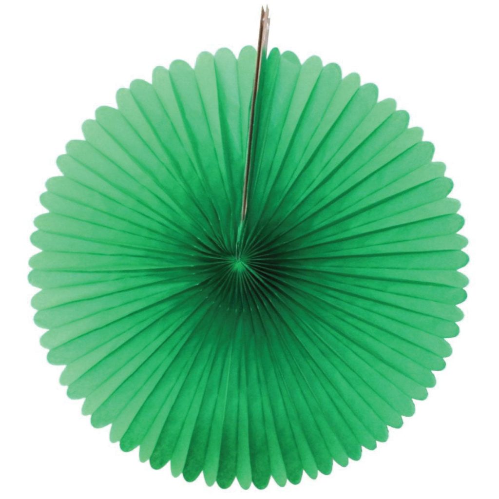 Light Green Tissue Paper Fan 13″