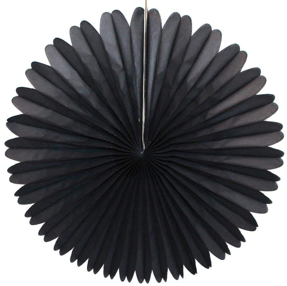 Black Tissue Paper Fan 13″