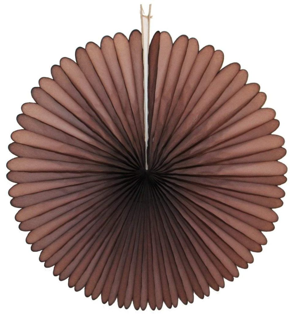 13″ Dark Brown Tissue Paper Fan