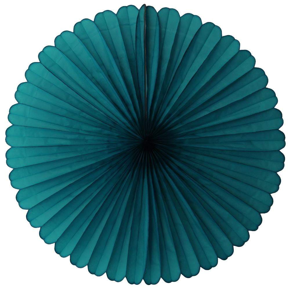 Teal Tissue Paper Fan 13″