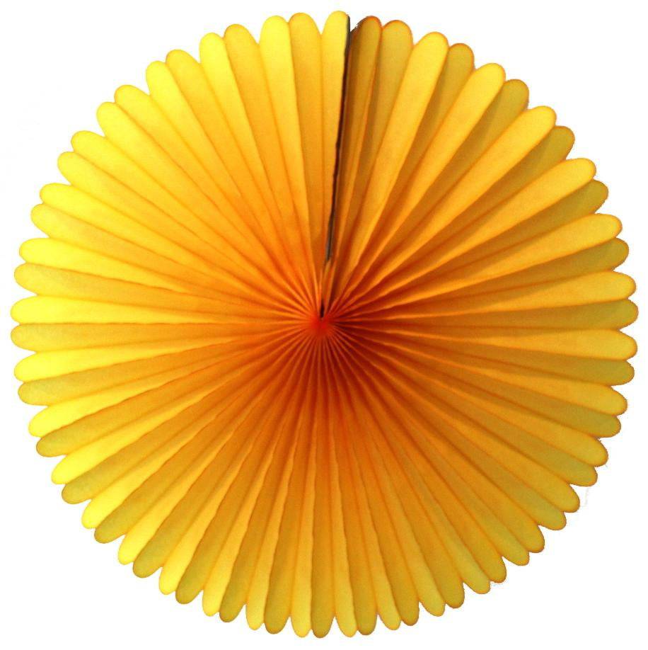 Golden Yellow Tissue Paper Fan 13″