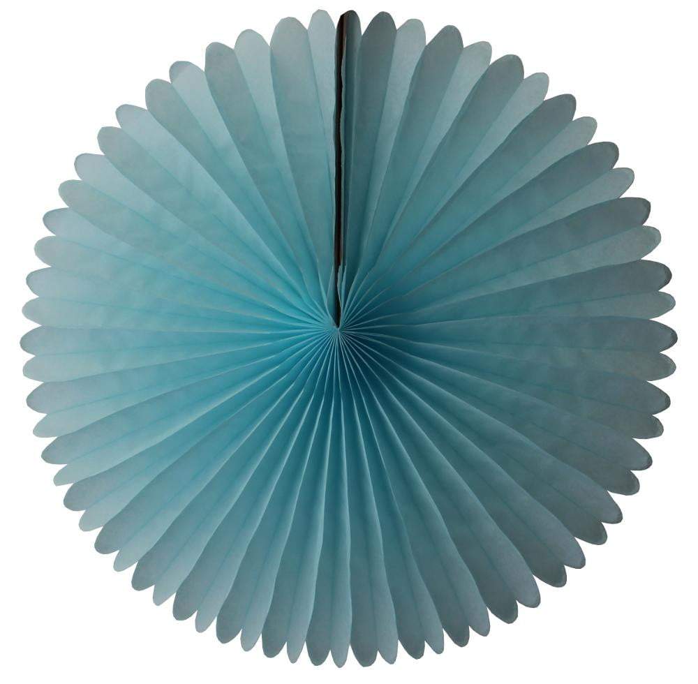 Light Blue Tissue Paper Fan 13″