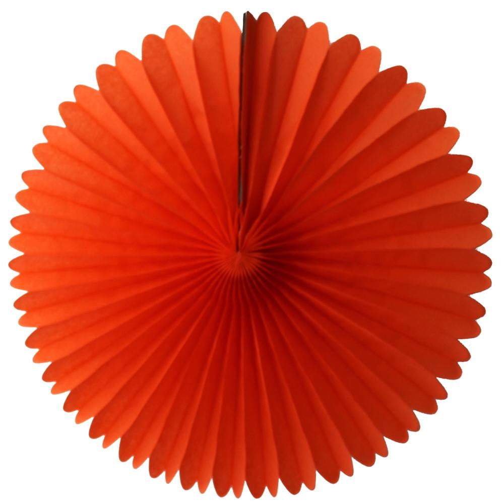 Orange Tissue Paper Fan 13″