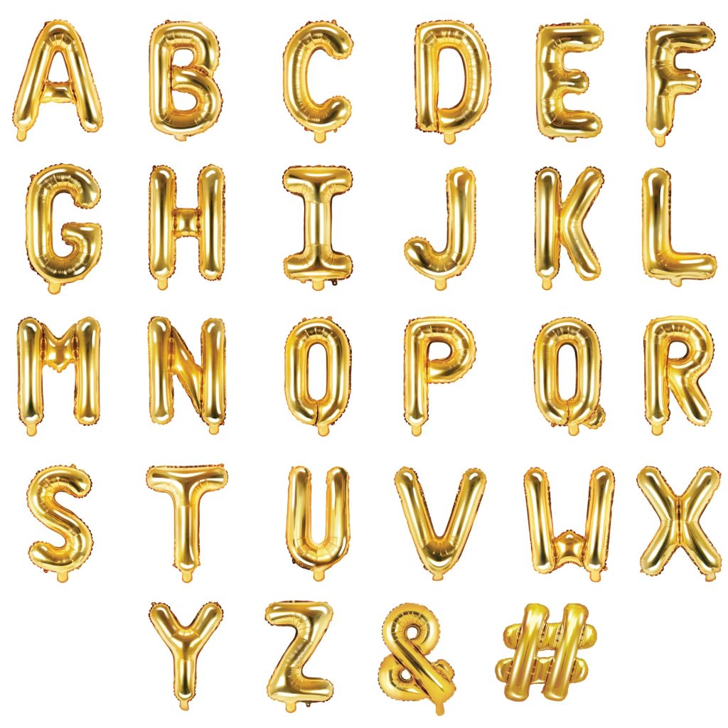 13in Air-Filled Gold Letter Balloon