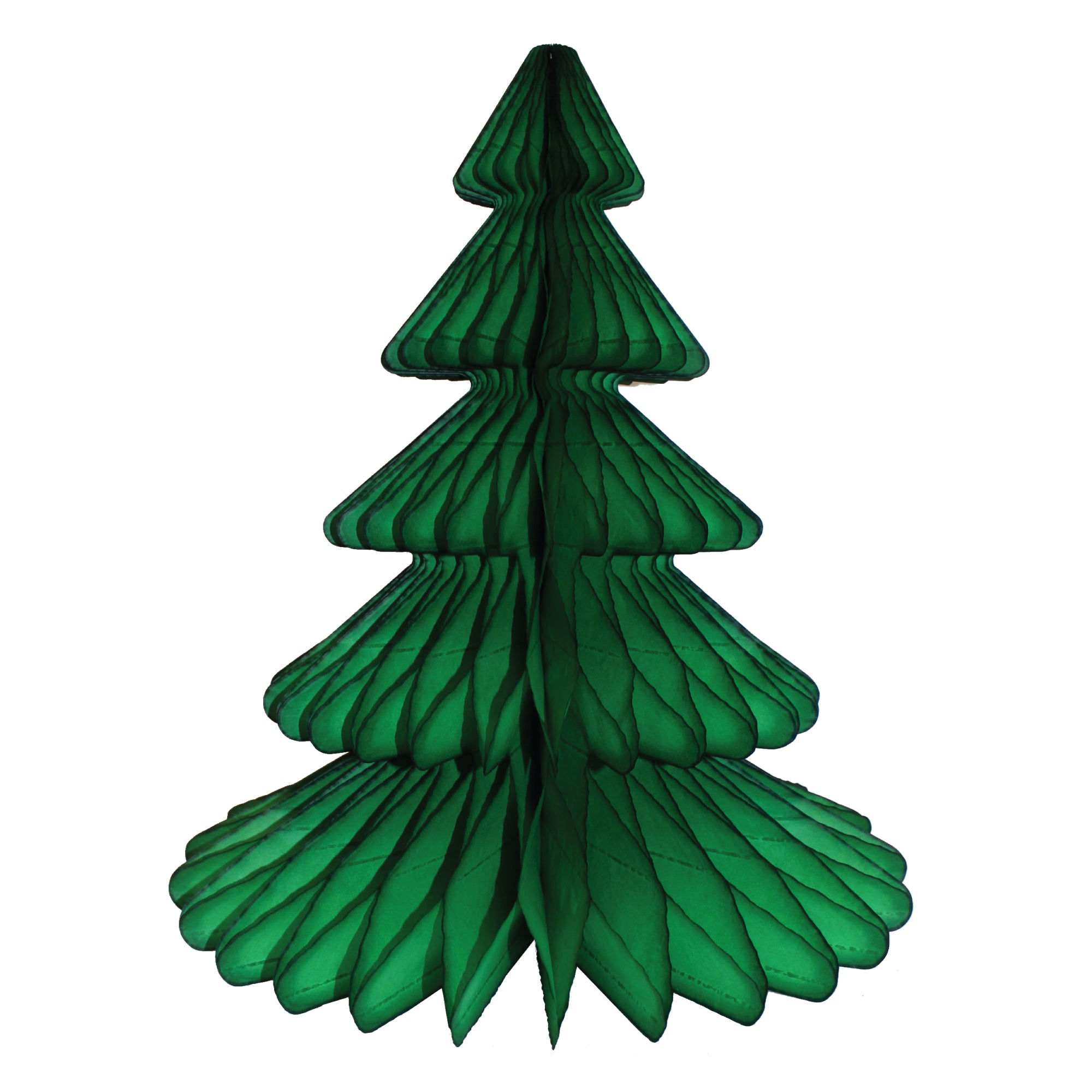 Dark Green Christmas Tree Honeycomb Paper Centerpiece 17in