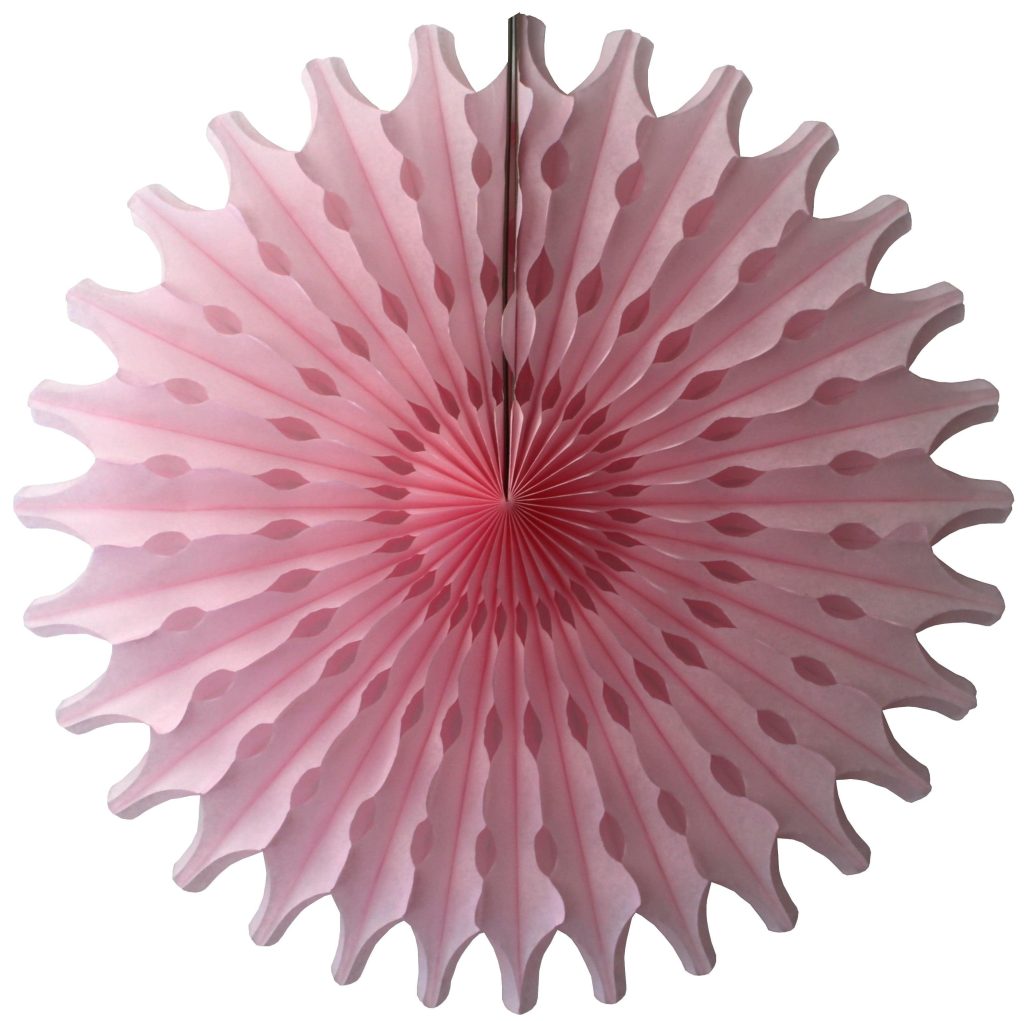 Light Pink Tissue Paper Fan 18in