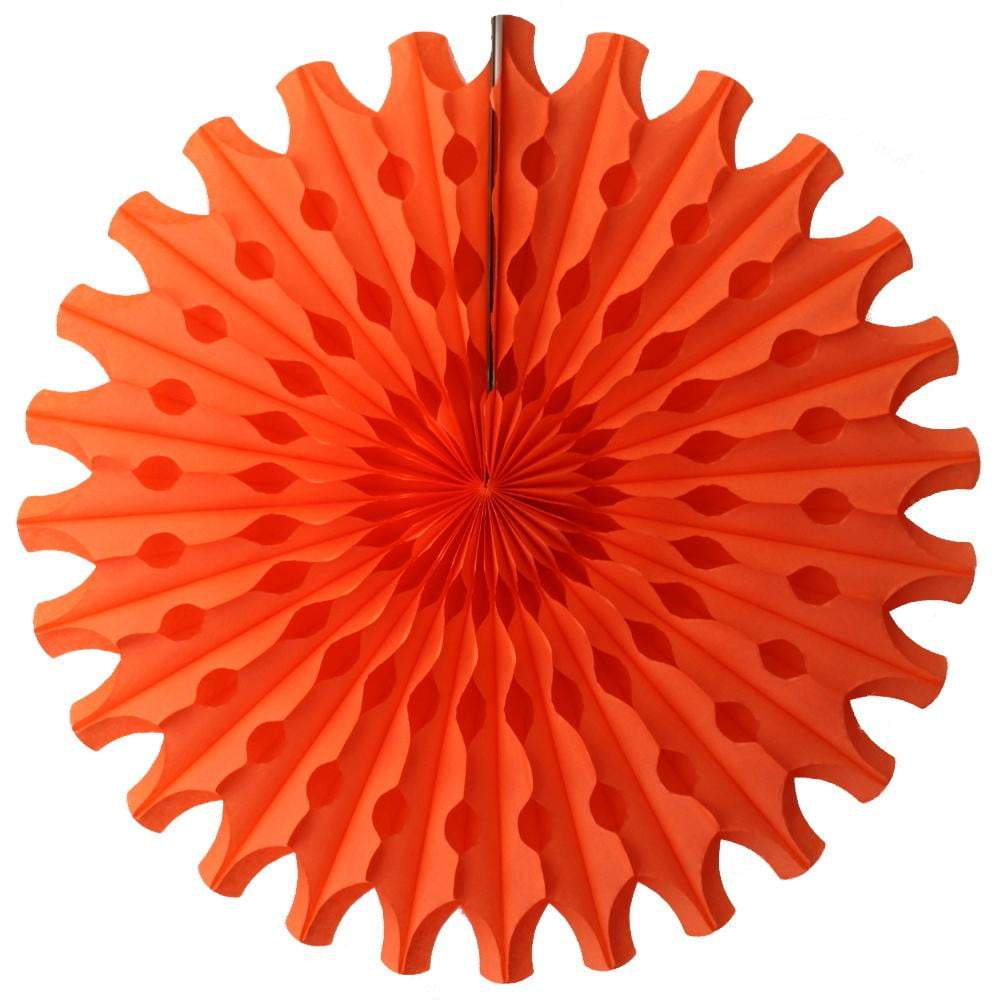 Orange Tissue Paper Fan 18″