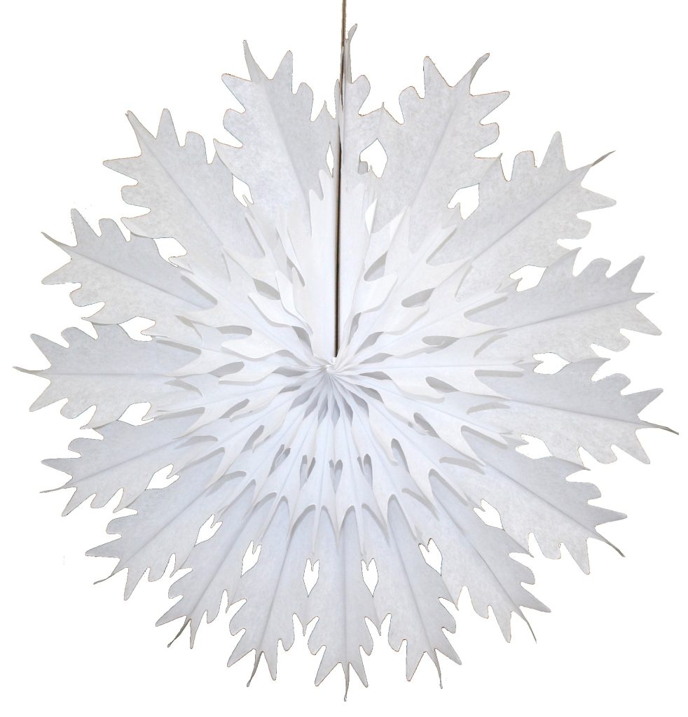 Medium White Tissue Paper Snowflake 19″