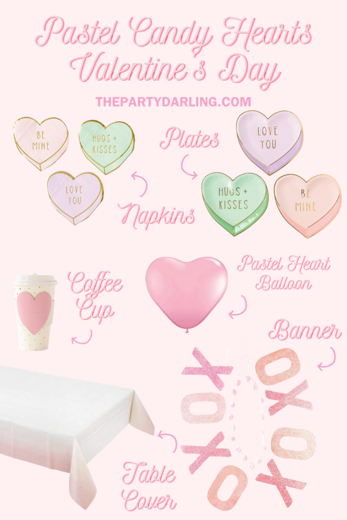 Pastel Candy Heart Dessert Napkins 18ct