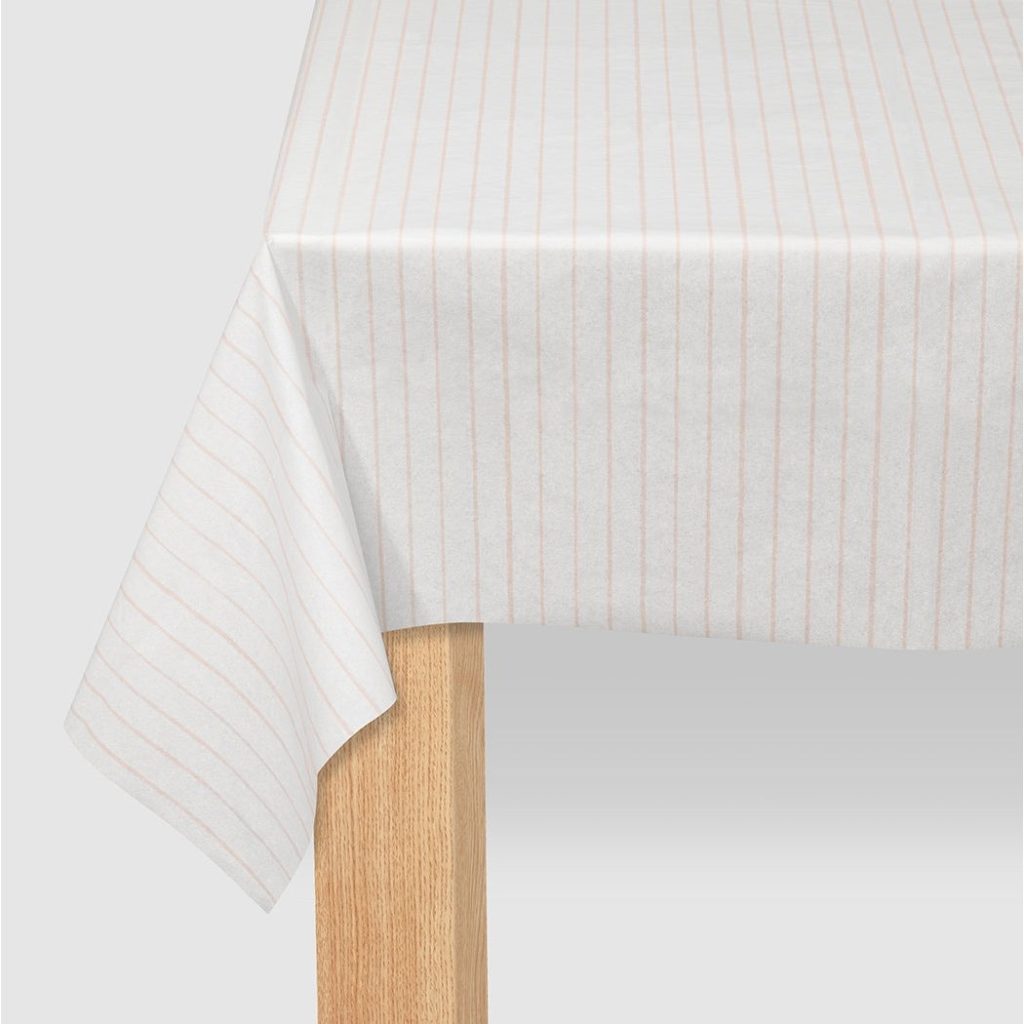 Light Pink Pinstripe Paper Table Cover