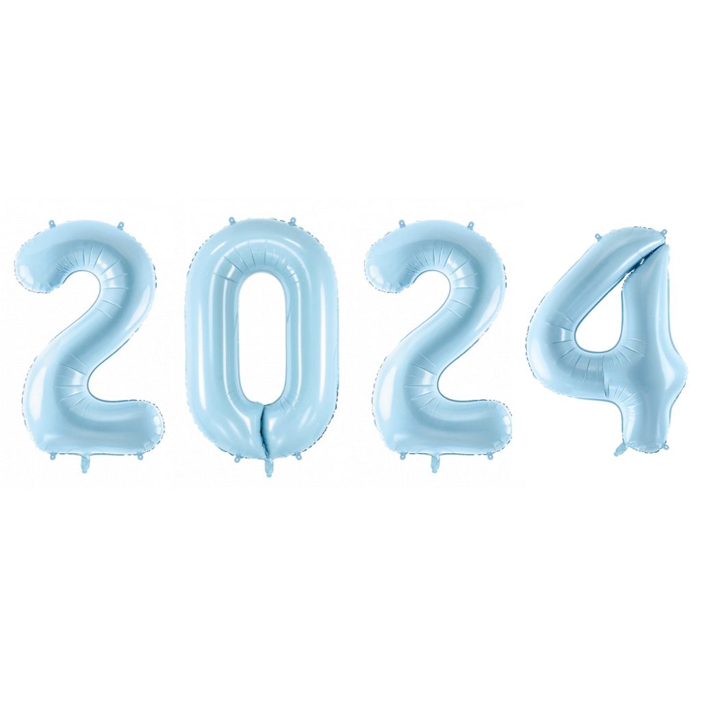 Light Blue 2024 Number Balloon Year 34in