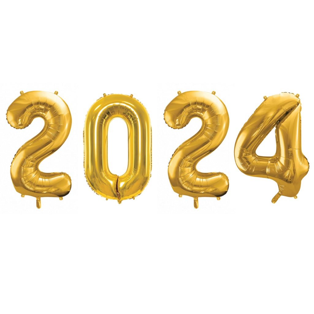 Gold 2024 Number Balloon Year 34in