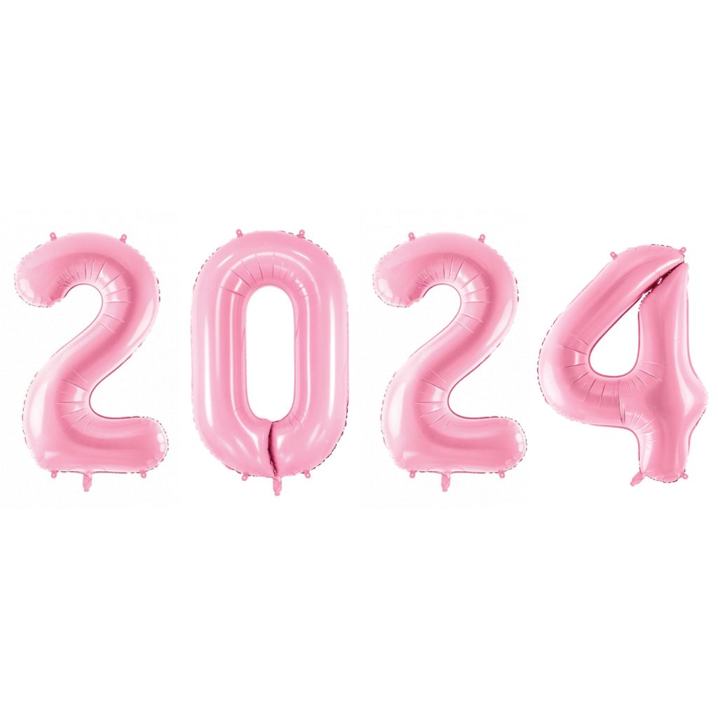 Pink 2024 Number Balloon Year 34in