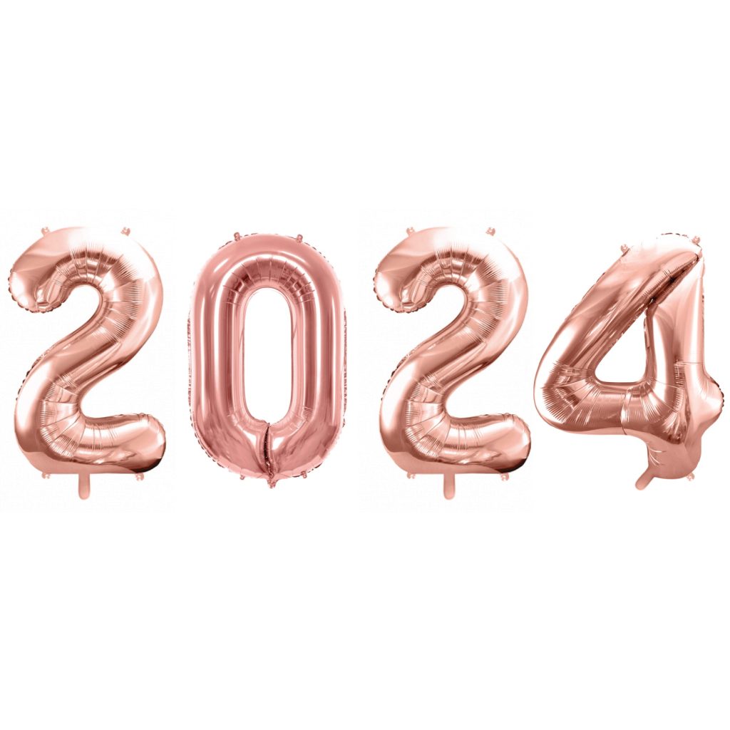 Rose Gold 2024 Number Balloon Year 34in