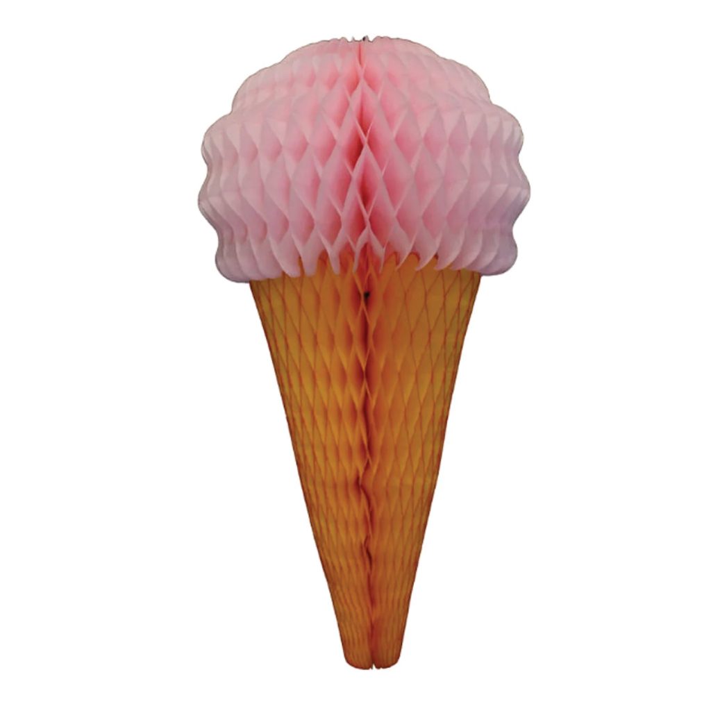 Pastel Ice Cream Cone Honeycomb Decoration 20in