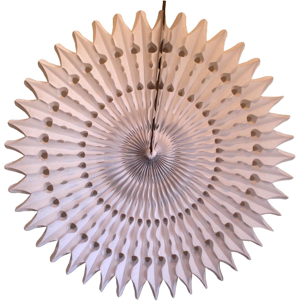 21″ White Tissue Paper Fan