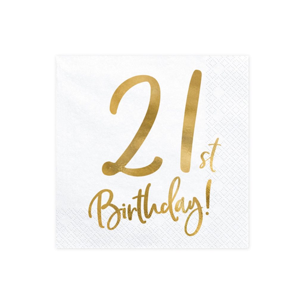 Gold 21st Birthday Lunch Napkins 20ct