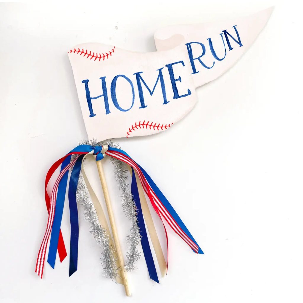 Home Run Baseball Pennant Flag