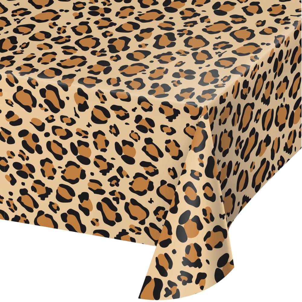 Leopard Print Plastic Table Cover