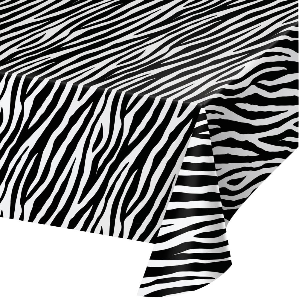 Zebra Print Plastic Table Cover