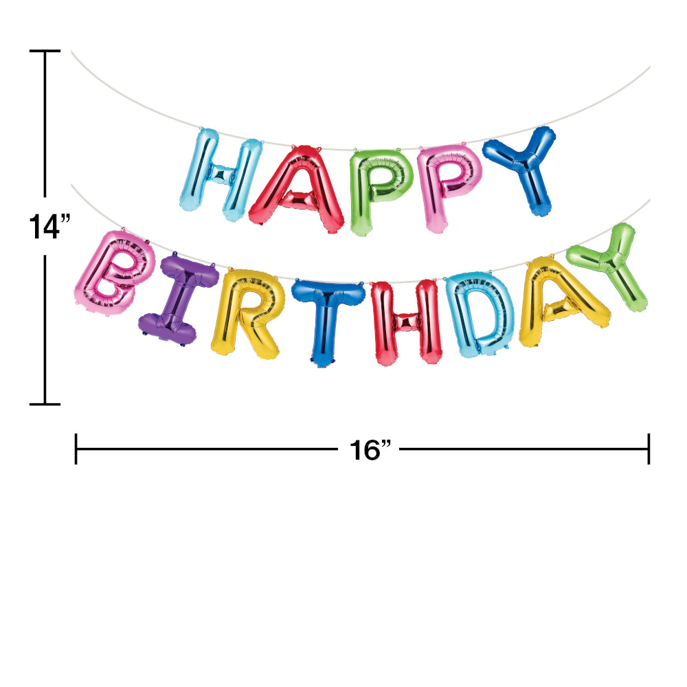 Multicolored Happy Birthday Balloon Banner