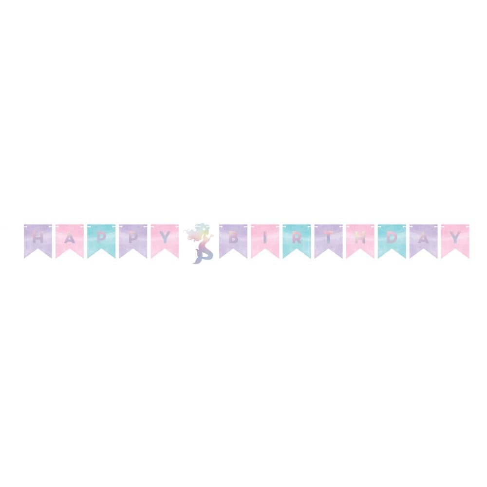 Shimmer Mermaid Happy Birthday Pennant Banner