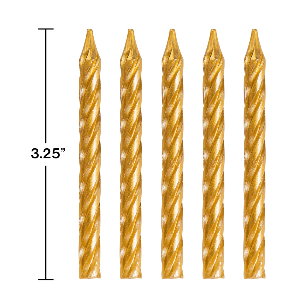 Gold Spiral Birthday Candles