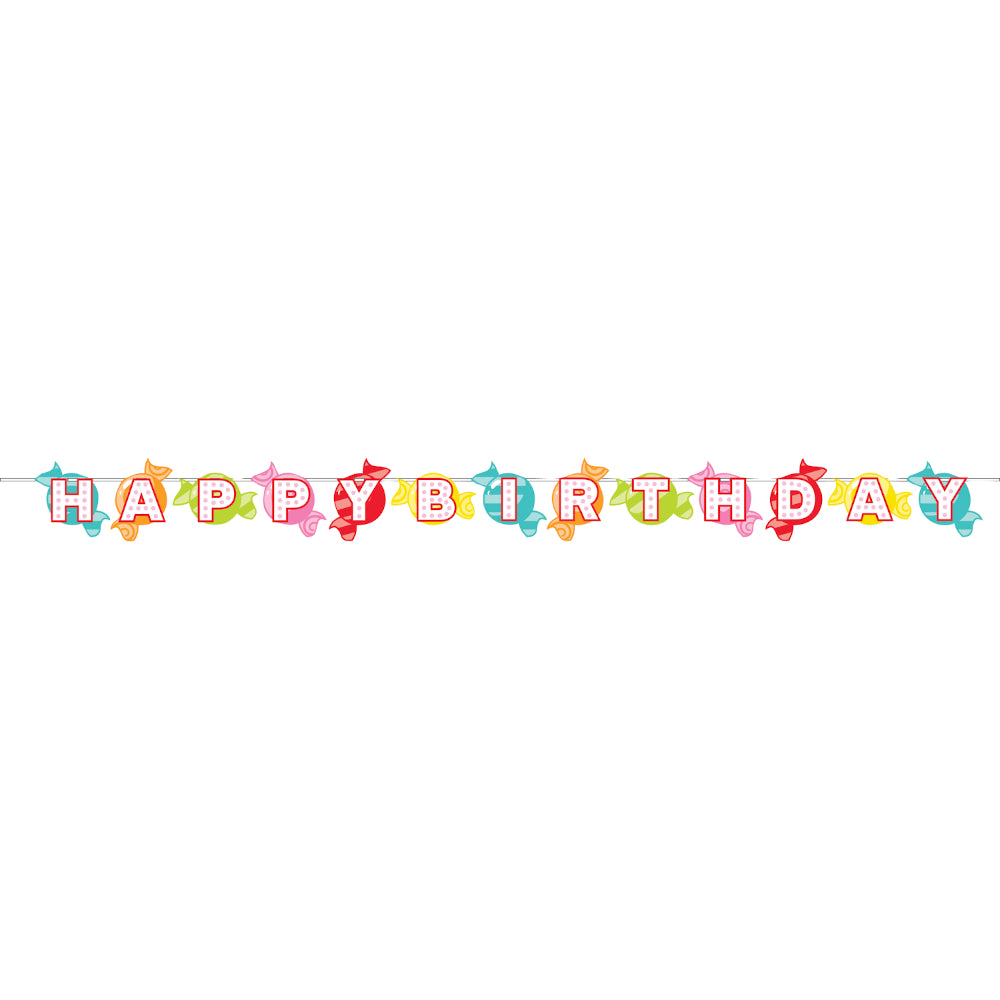 Candy Shop Happy Birthday Banner 7ft