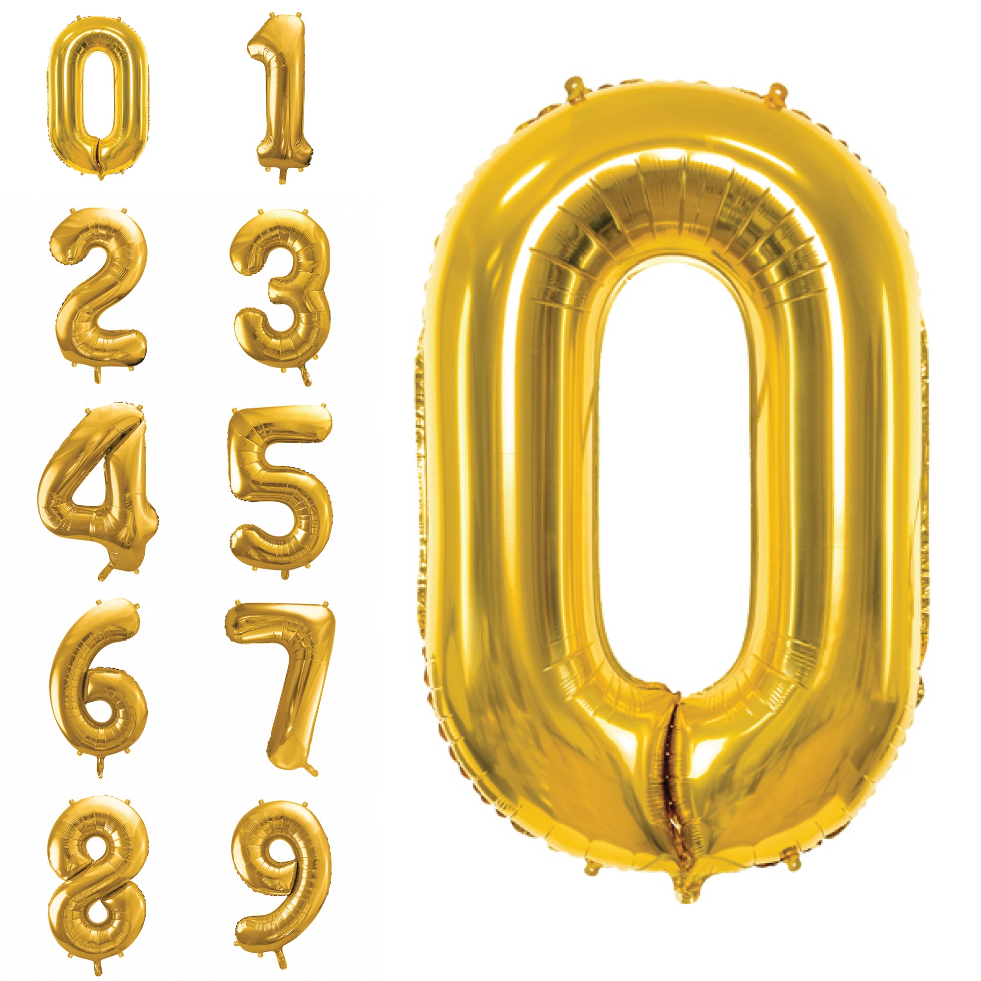 34″ Gold Number Balloon 0-9