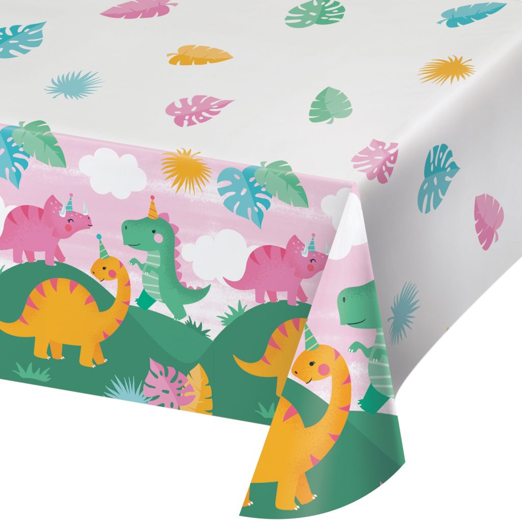 Girl Dinosaur Paper Table Cover