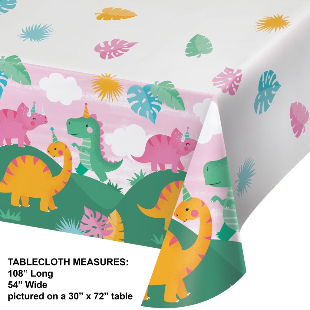 Girl Dinosaur Paper Table Cover