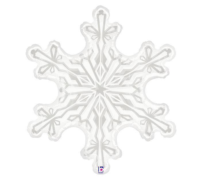 Giant Clear Snowflake Winter Balloon 38″