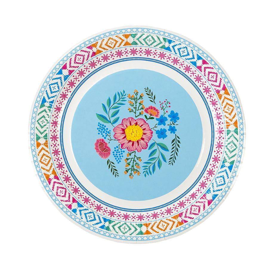 Boho Floral Paper Lunch Plates 12ct