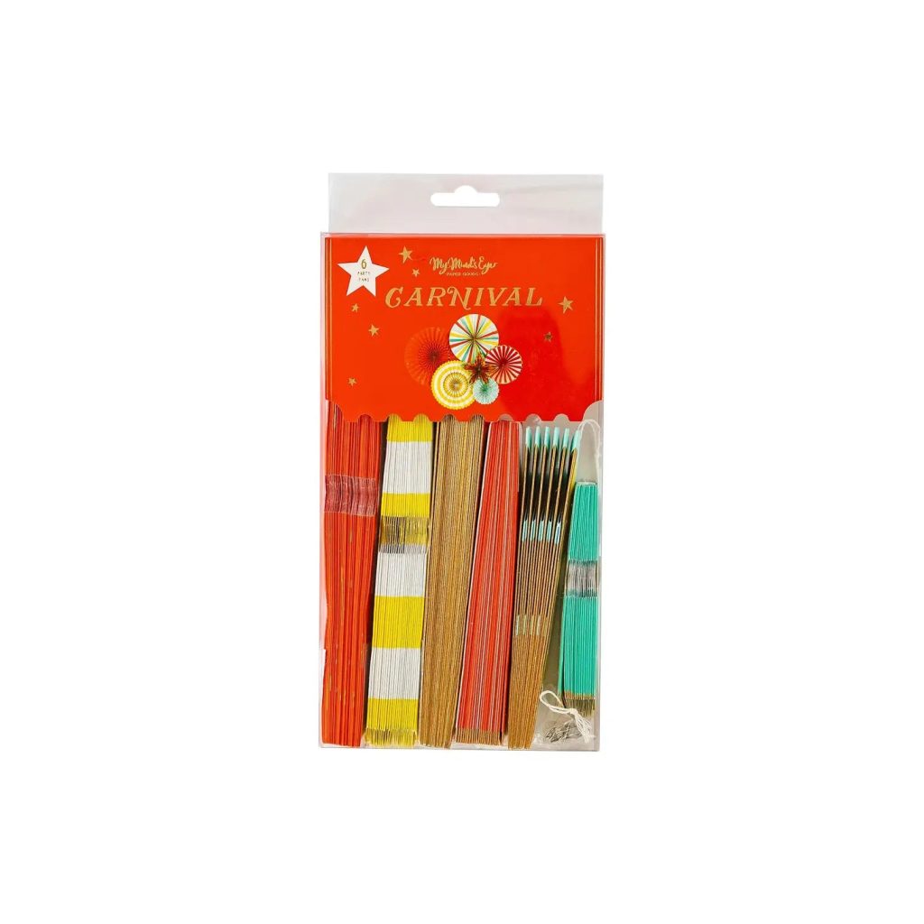 Carnival Paper Fan Decorations 6ct