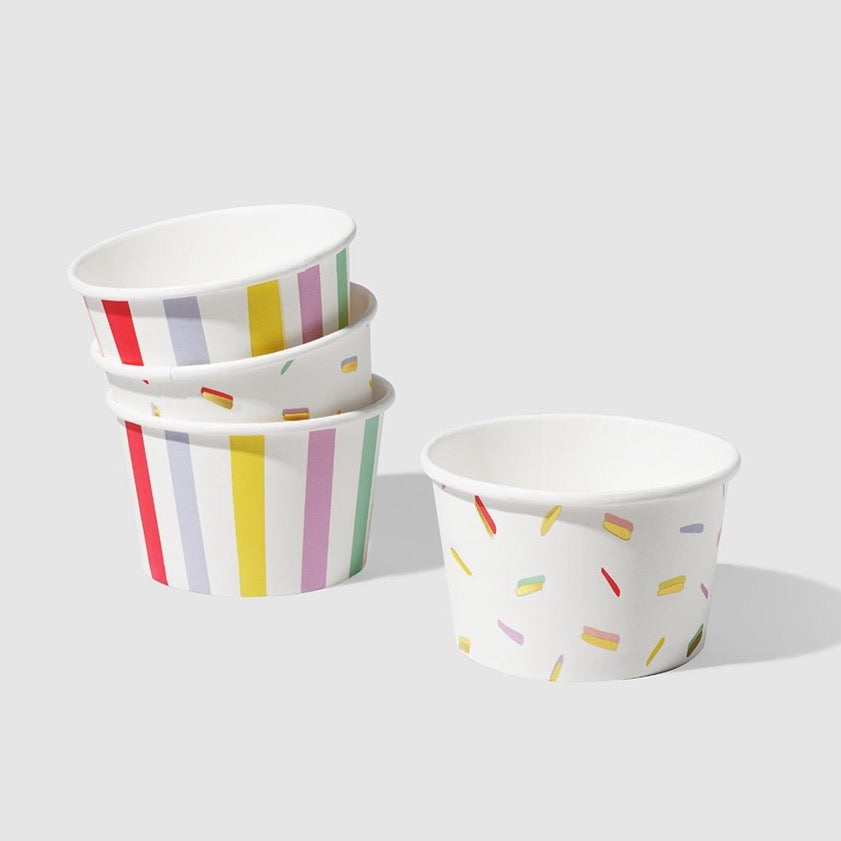 Stripes & Sprinkles Ice Cream Cups 10ct