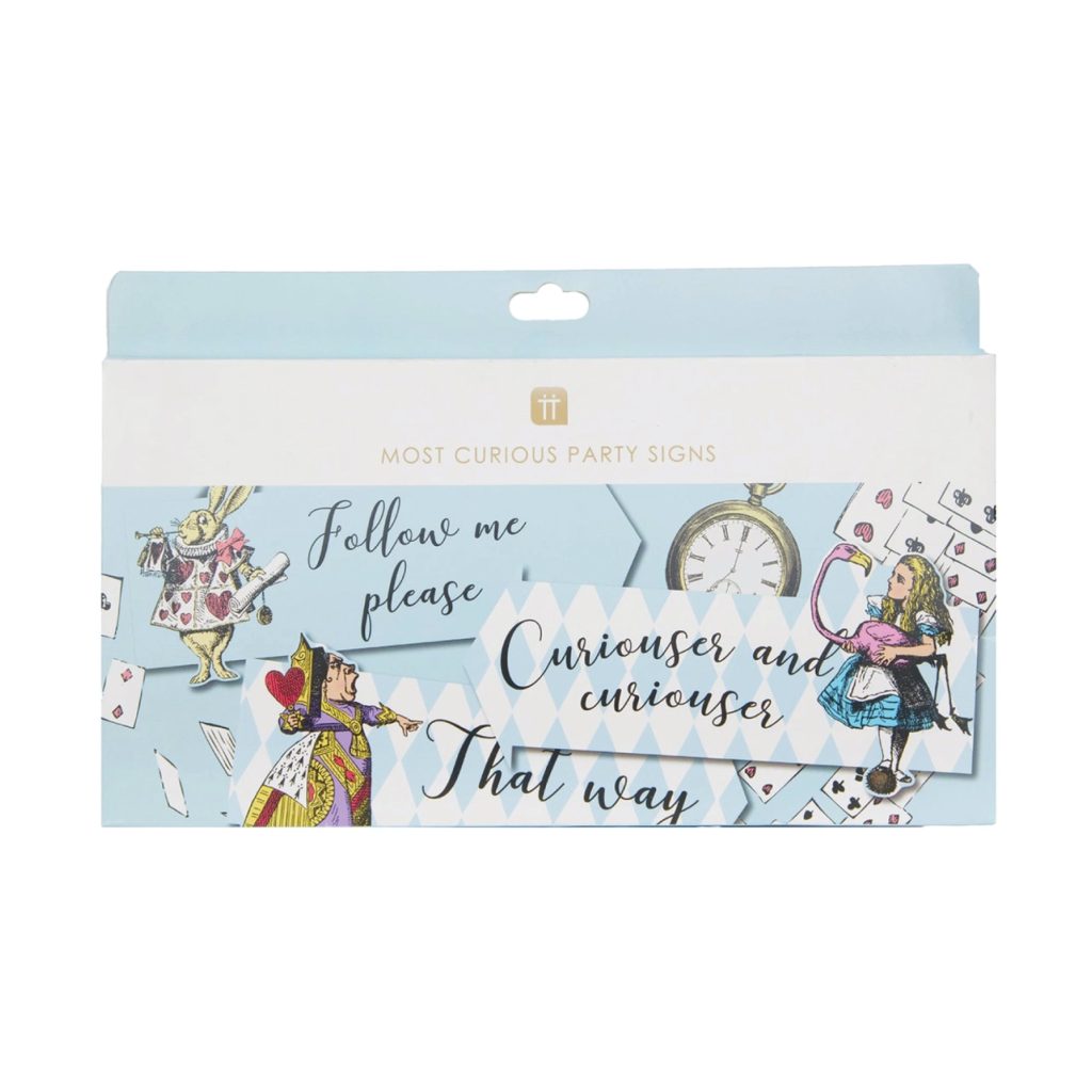 Alice In Wonderland Party Sign Decorations 12ct