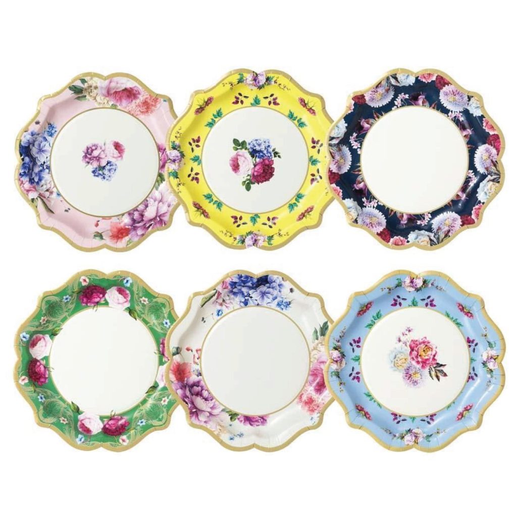 Floral Tea Party Plates Assortment 12ct