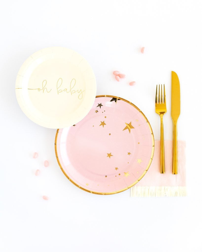 Baby Pink Star Lunch Plates 8ct