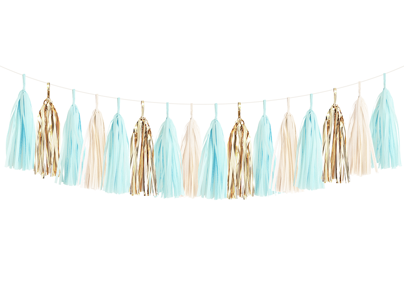 Baby Blue & Gold Tassel Garland Kit