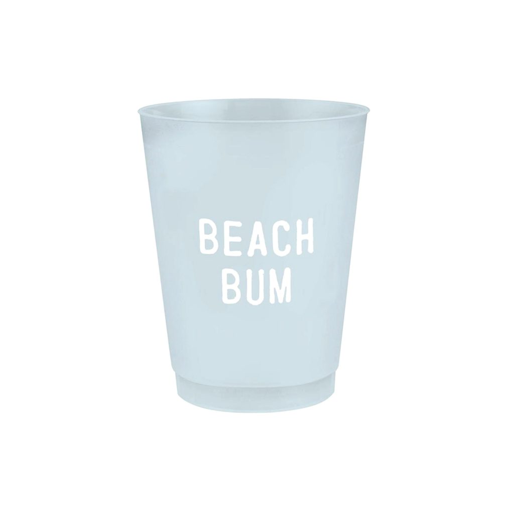 Beach Bum Blue Frosted Plastic Cups 8ct