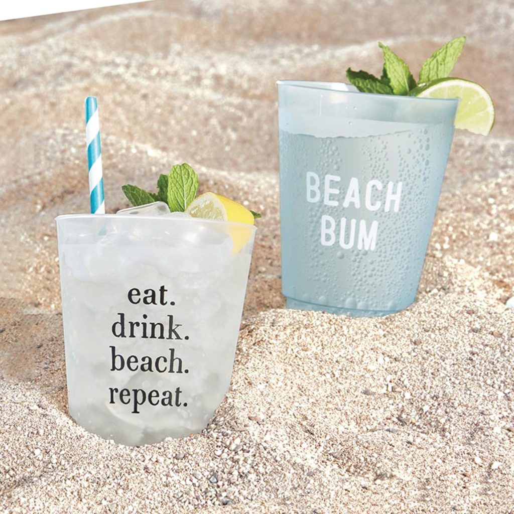 Beach Bum Blue Frosted Plastic Cups 8ct