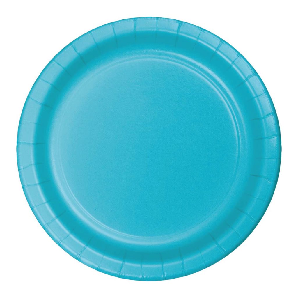 Bermuda Blue Paper Lunch Plates 24ct