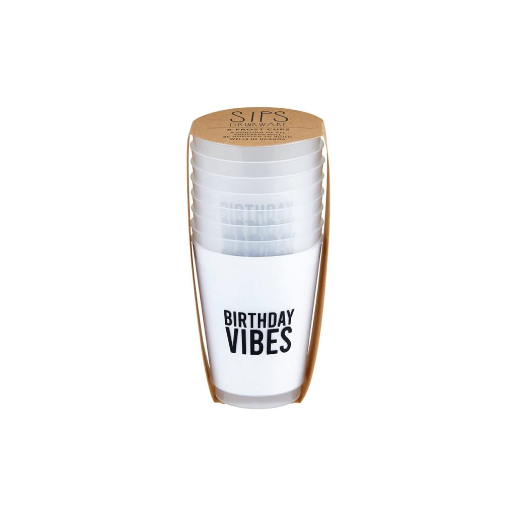 Birthday Vibes Frosted Plastic Cups 8ct