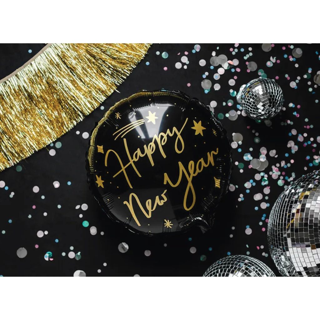 Black Happy New Year Foil Balloon