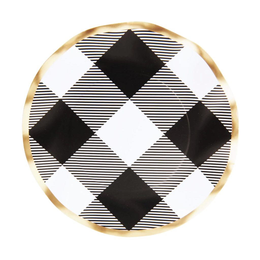 Black & White Buffalo Check Salad Plates 8ct