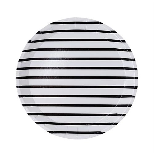 Black And White Stripe Dessert Plates