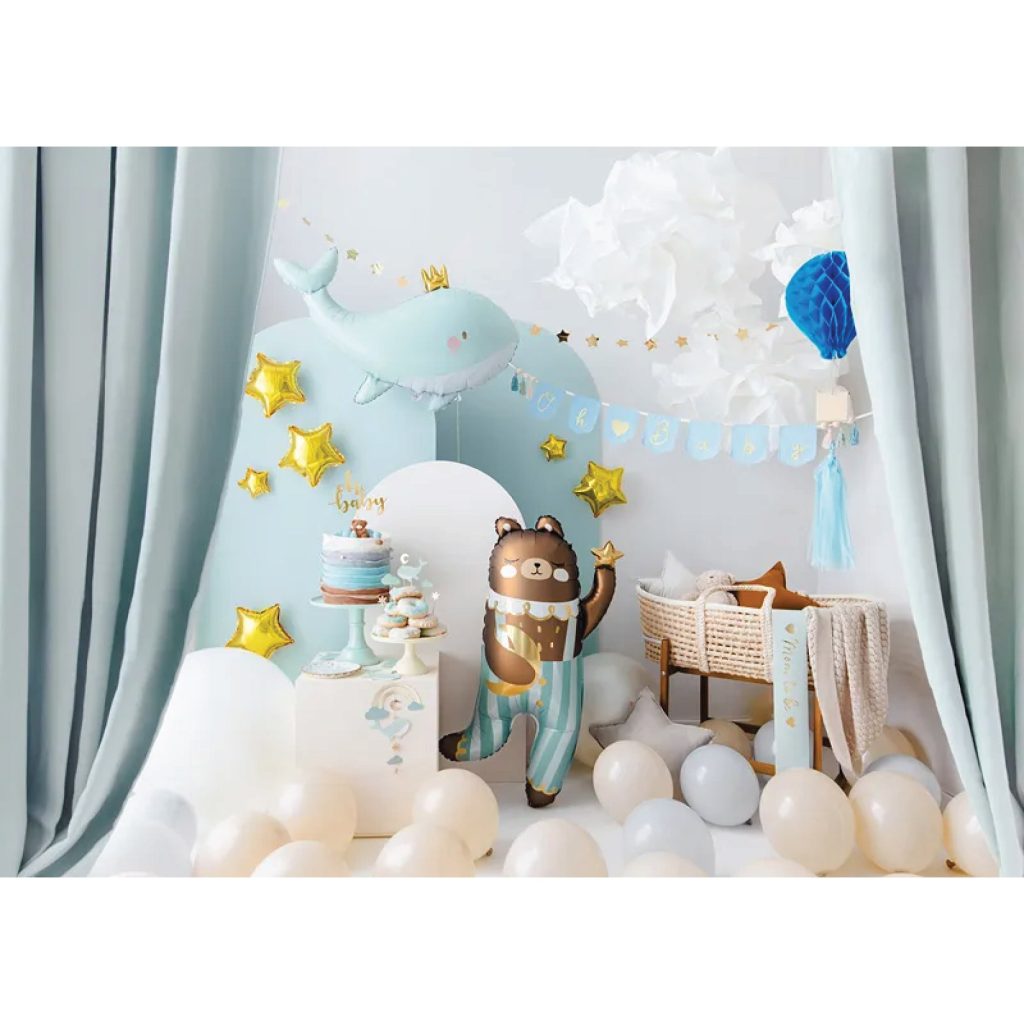 Blue Baby Whale Foil Balloon 30.5in